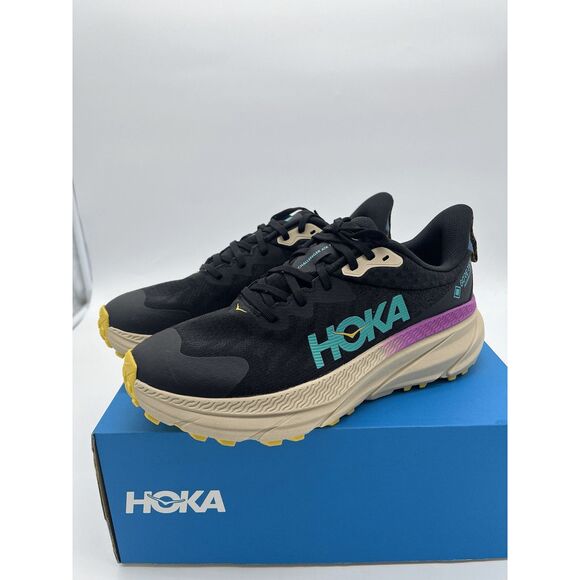 Hoka One One Men's Challenger ATR 7 GTX Gore-Tex Black/Oatmeal Trail Sz 9 New - Picture 2 of 10